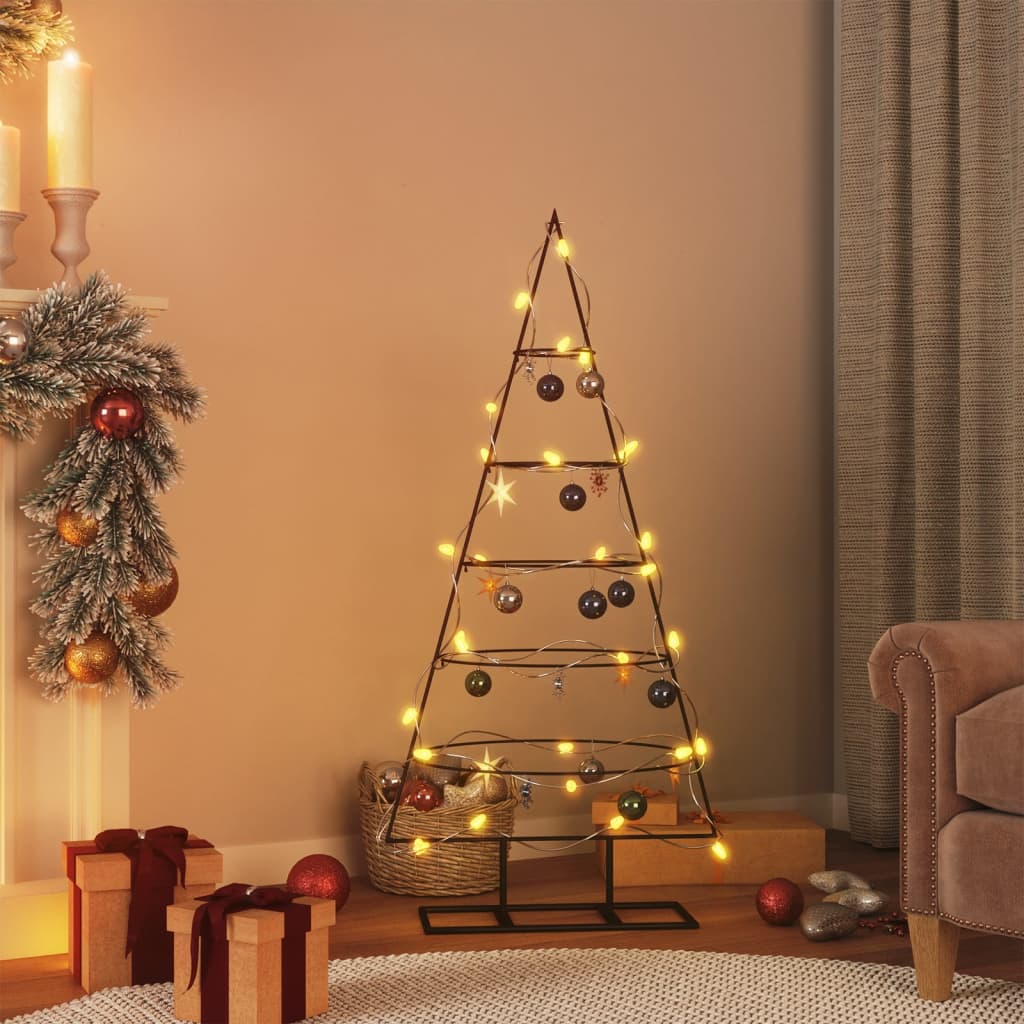 Metal Christmas Tree for Decoration Black 125 cm