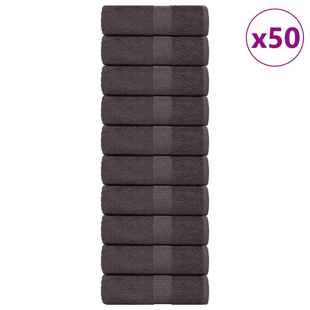 Washcloths 50 pcs Anthracite 15x21 cm 360 gsm 100% Cotton