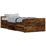 Bed Frame without Mattress Smoked Oak 90x190 cm Single