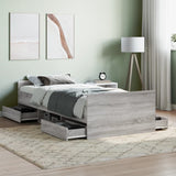 Bed Frame without Mattress Grey Sonoma 90x190 cm Single