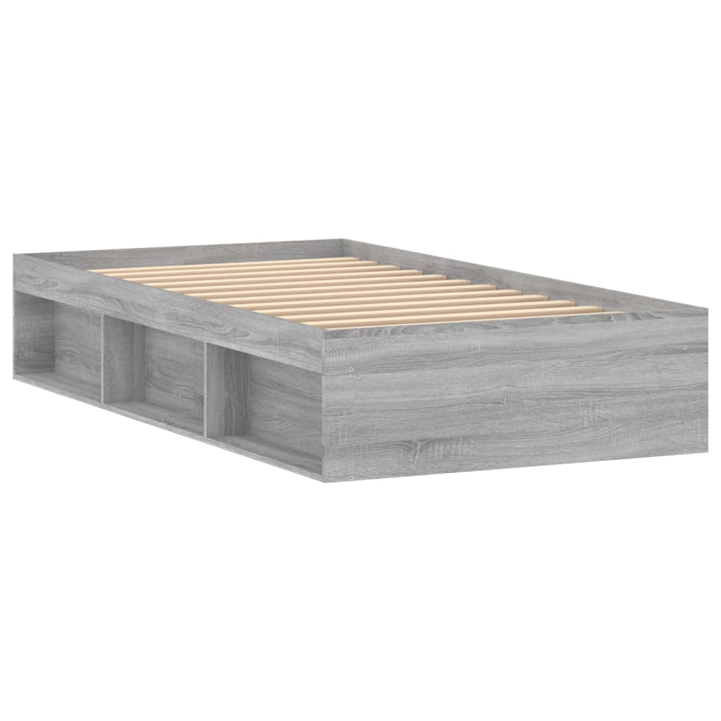 Bed Frame without Mattress Grey Sonoma 90x200 cm