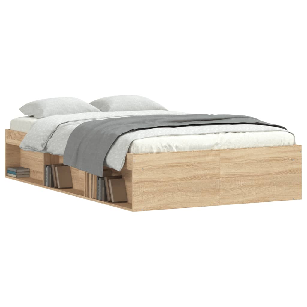 Bed Frame without Mattress Sonoma Oak 120x190 cm Small Double Small Double