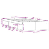 Bed Frame without Mattress Sonoma Oak 120x190 cm Small Double Small Double