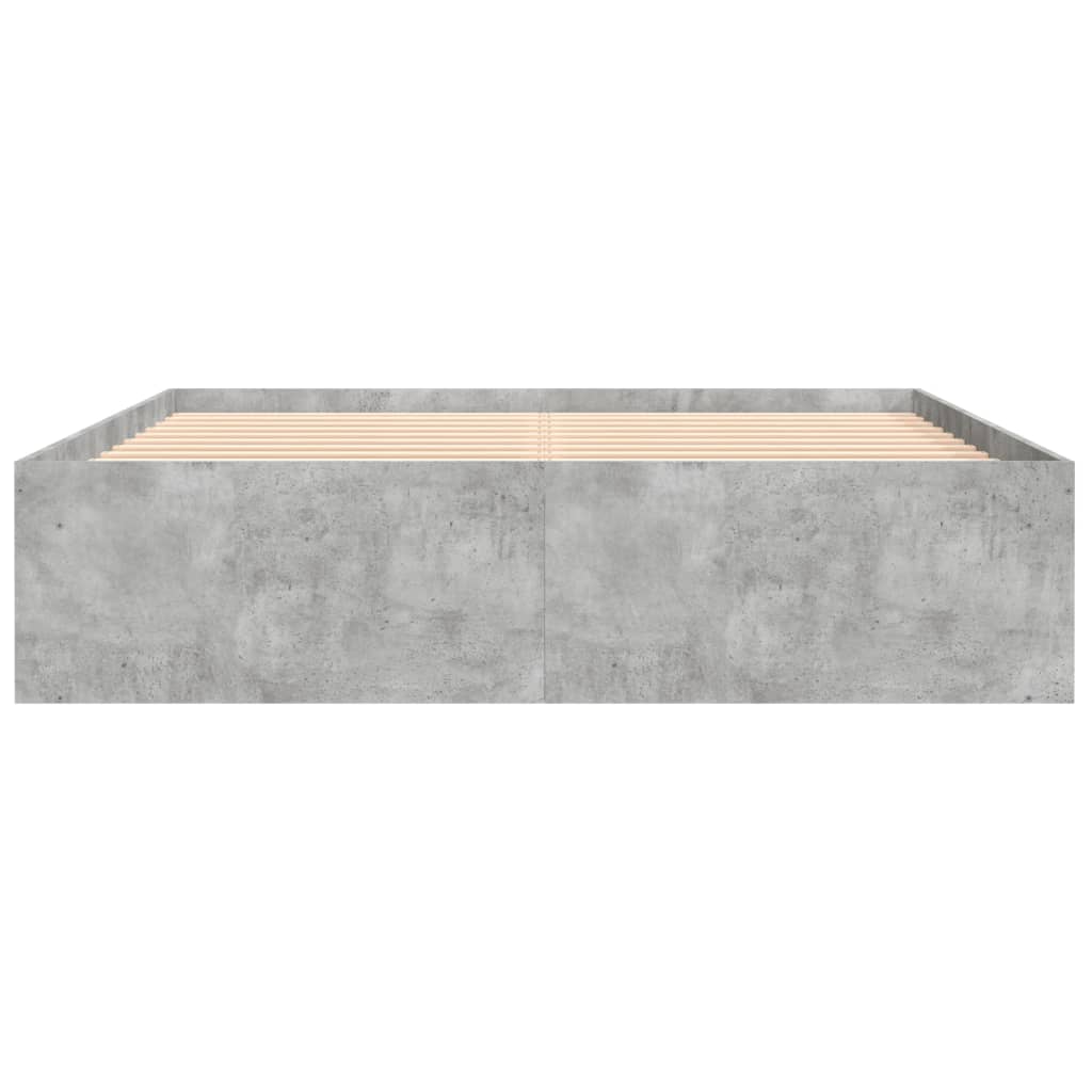 Bed Frame without Mattress Concrete Grey 140x190 cm