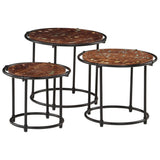 Nesting Tables 3 pcs Solid Wood Reclaimed