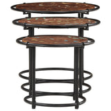 Nesting Tables 3 pcs Solid Wood Reclaimed