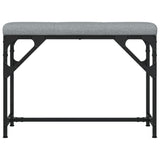 Dining Bench Light Grey 62x32x45 cm Steel and Fabric