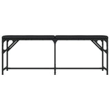 Dining Bench Black 124x32x45 cm Steel and Faux Leather