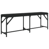 Dining Bench Black 124x32x45 cm Steel and Faux Leather