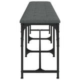 Dining Bench Dark Grey 186x32x45 cm Steel and Fabric