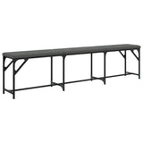 Dining Bench Dark Grey 186x32x45 cm Steel and Fabric