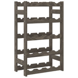 Wine Rack for 20 Bottles Grey Solid Wood Pine