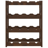 Wine Rack for 16 Bottles Brown Solid Wood Pine