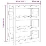 Wine Rack for 16 Bottles Brown Solid Wood Pine