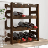 Wine Rack for 16 Bottles Brown Solid Wood Pine