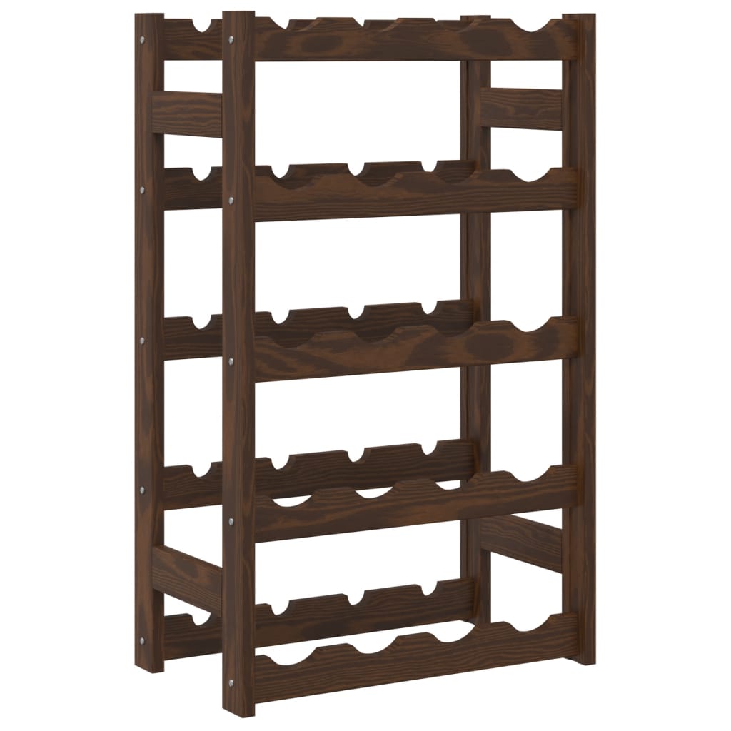 Wine Rack for 20 Bottles Brown Solid Wood Pine