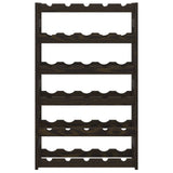 Wine Rack for 30 Bottles Black Solid Wood Pine