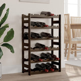 Wine Rack for 30 Bottles Black Solid Wood Pine