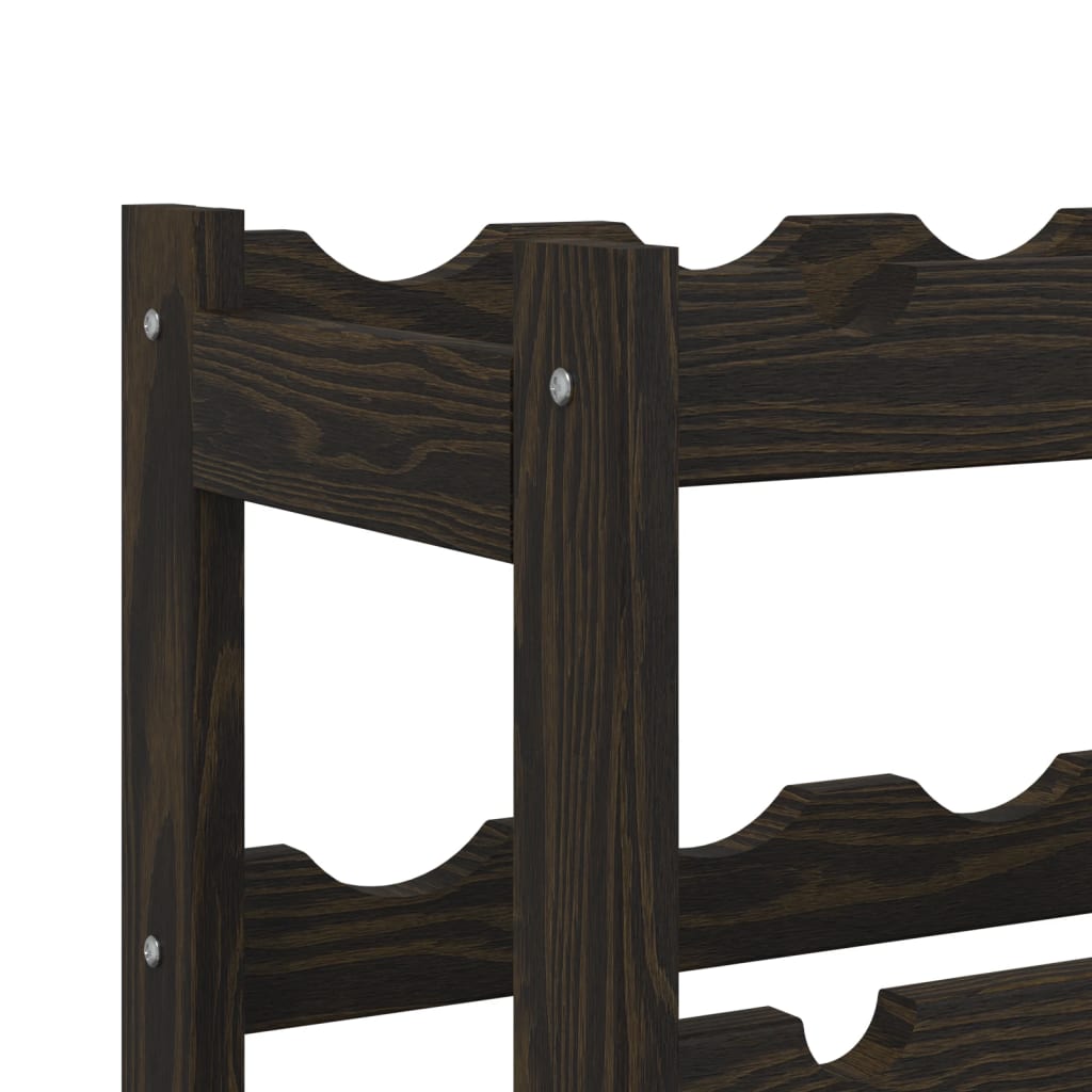 Wine Rack for 42 Bottles Black Solid Wood Pine