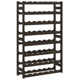 Wine Rack for 56 Bottles Black Solid Wood Pine