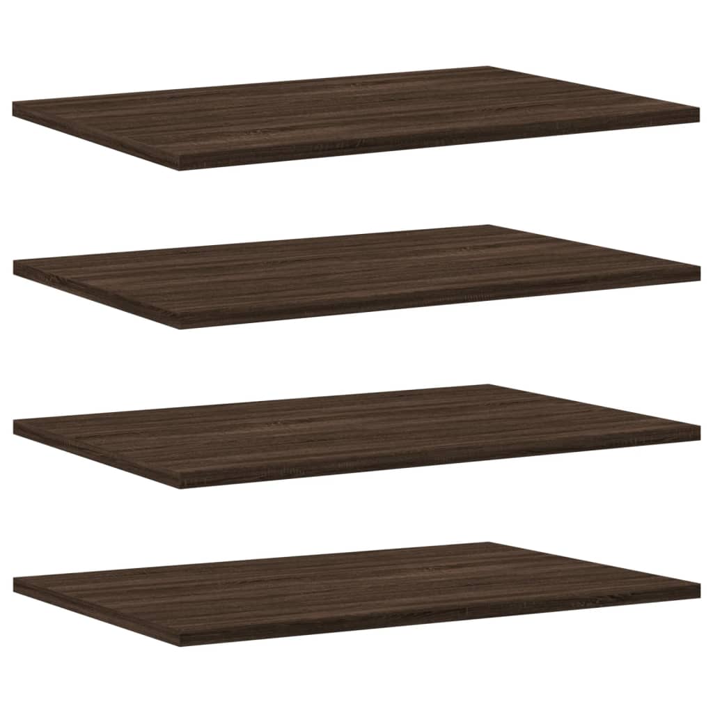 Wall Shelves 4 pcs Brown Oak 60x40x1.5 cm Engineered Wood