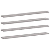 Wall Shelves 4 pcs Grey Sonoma 80x10x1.5 cm Engineered Wood