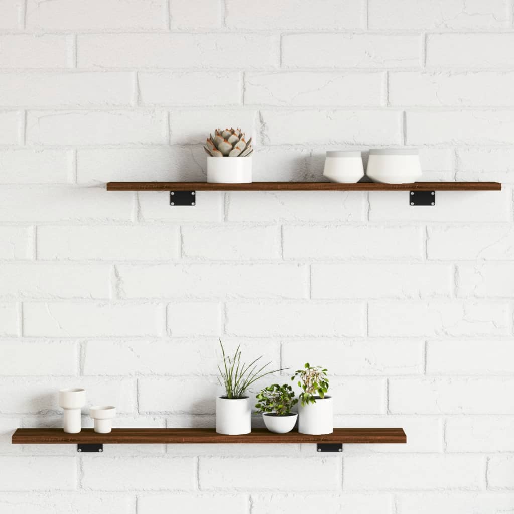 Wall Shelves 4 pcs Brown Oak 80x10x1.5 cm Engineered Wood