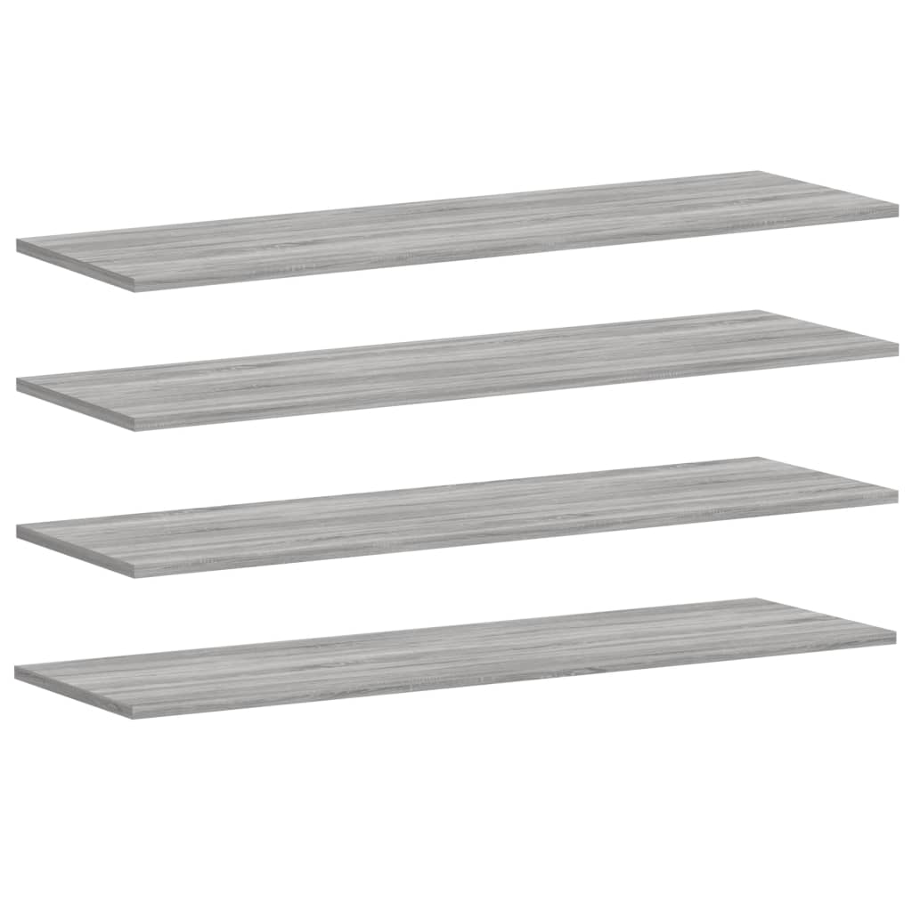 Wall Shelves 4 pcs Grey Sonoma 100x30x1.5 cm Engineered Wood