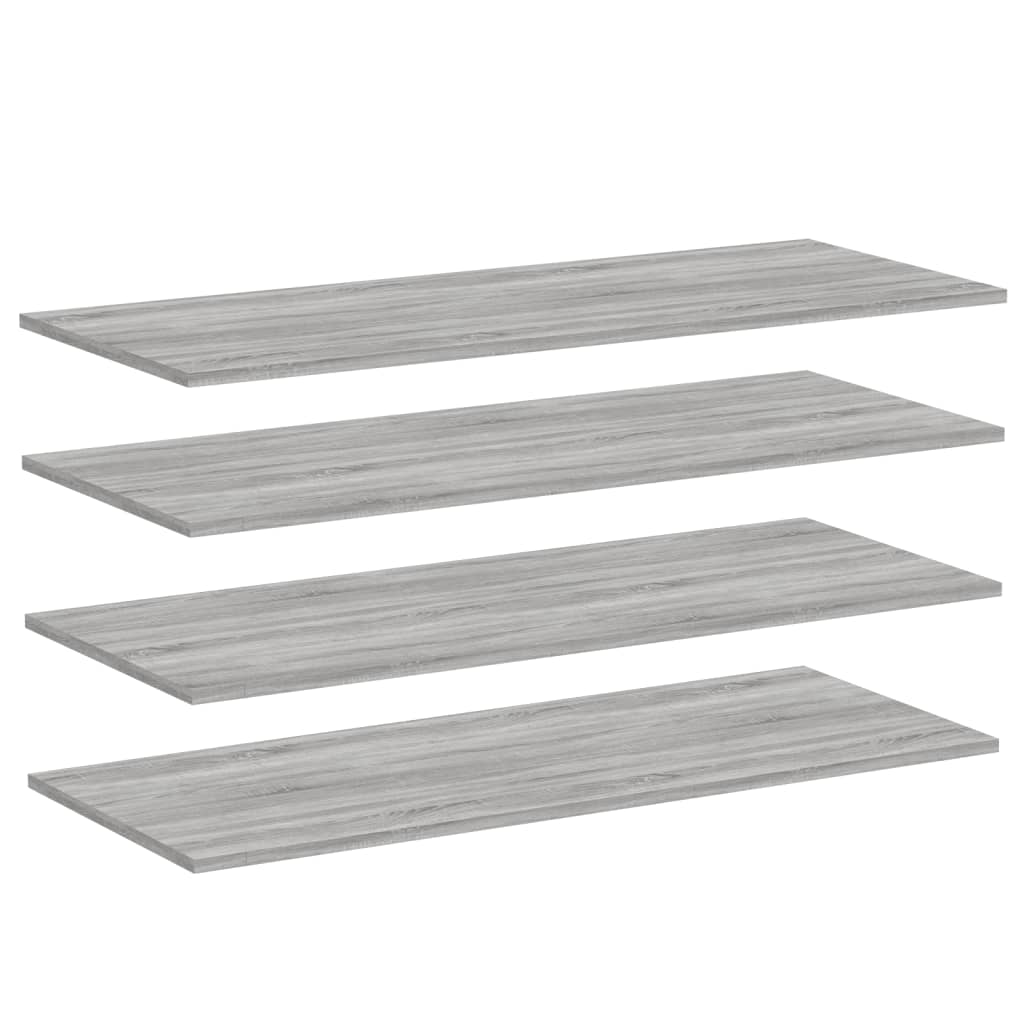 Wall Shelves 4 pcs Grey Sonoma 100x40x1.5 cm Engineered Wood