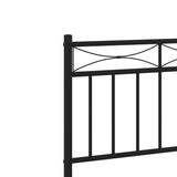 Metal Bed Frame without Mattress with Headboard Black 75x190cm