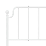 Metal Bed Frame without Mattress with Footboard White 180x200cm