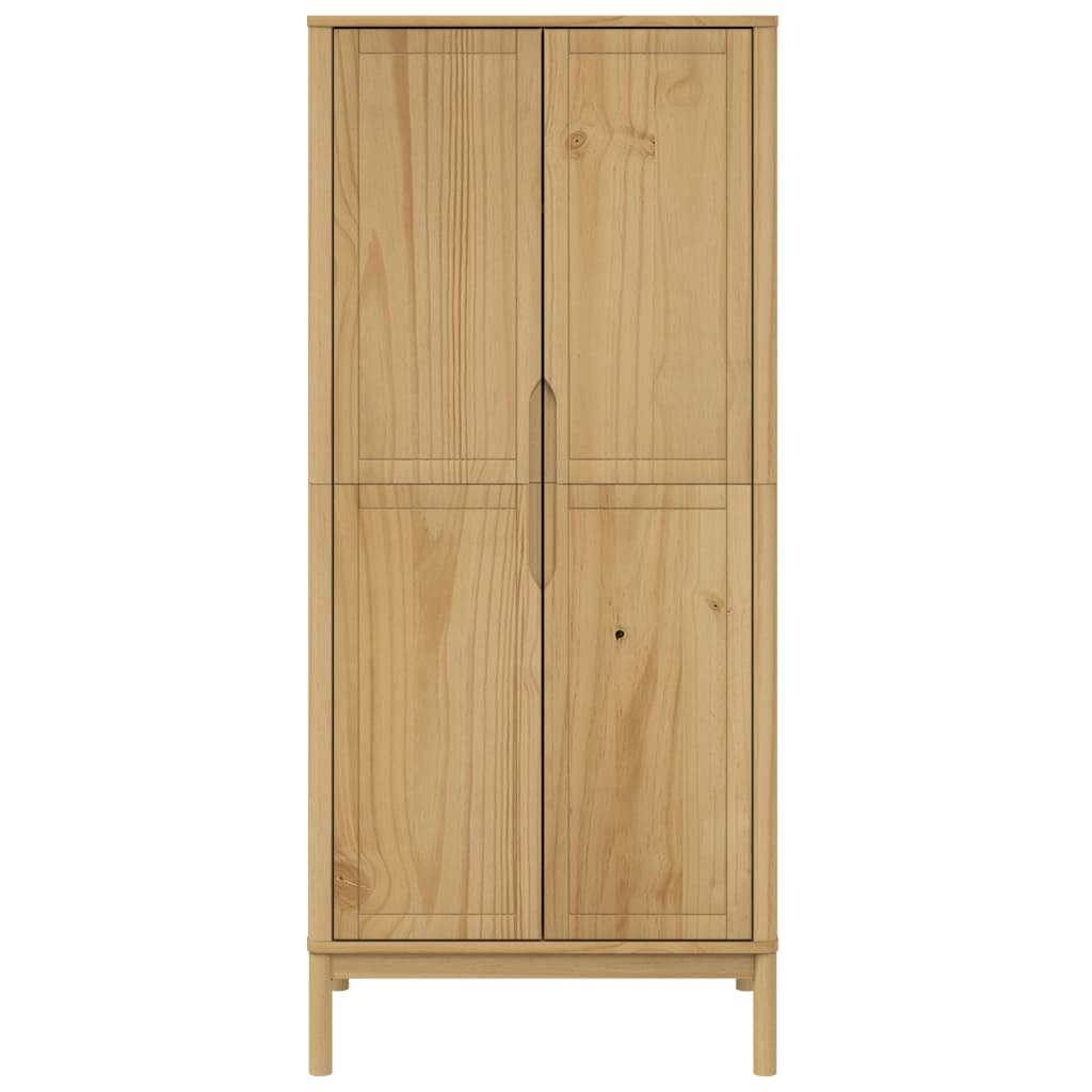 Wardrobe FLORO Wax Brown 77x53x171 cm Solid Wood Pine