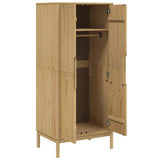 Wardrobe FLORO Wax Brown 77x53x171 cm Solid Wood Pine