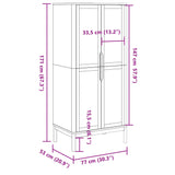 Wardrobe FLORO Wax Brown 77x53x171 cm Solid Wood Pine