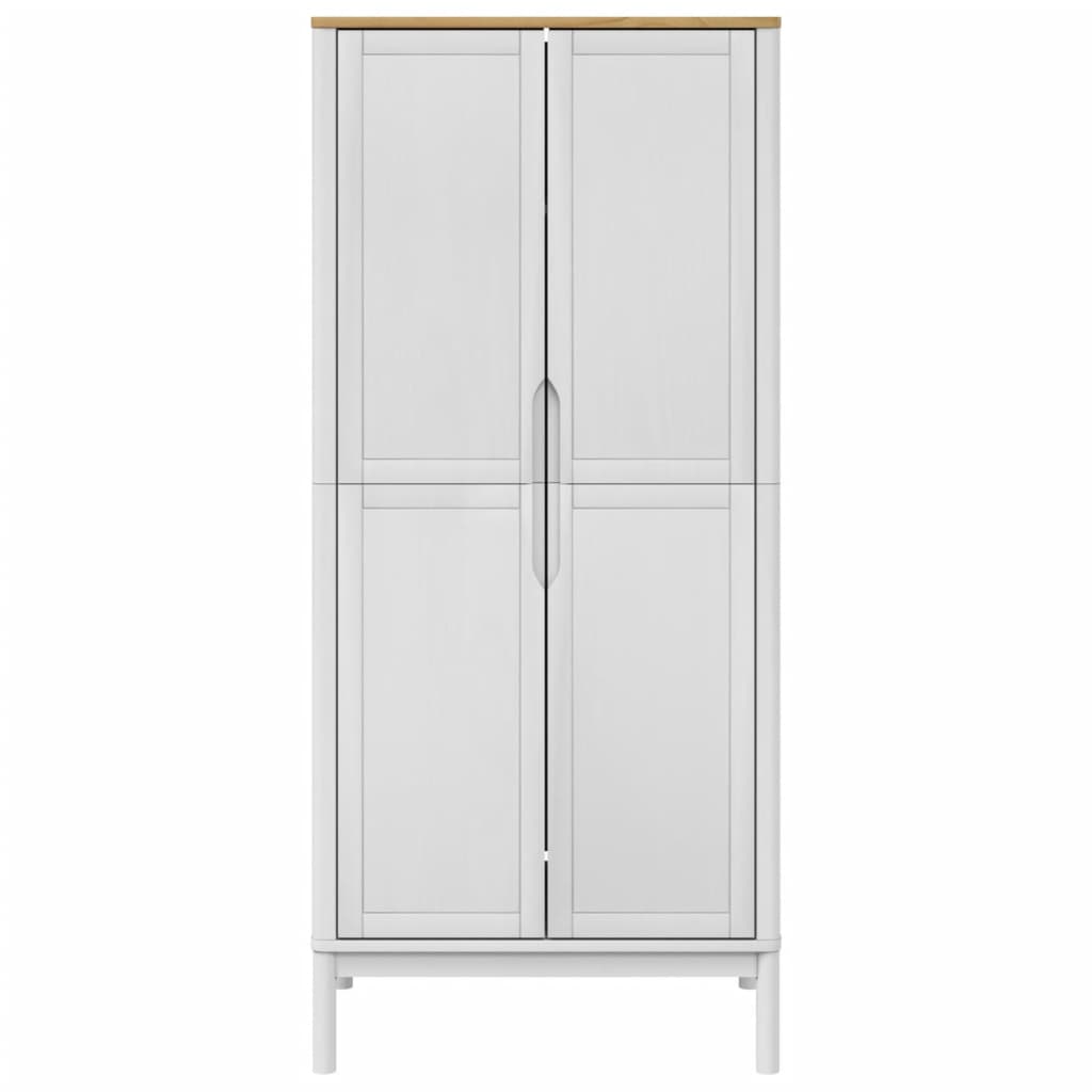 Wardrobe FLORO White 77x53x171 cm Solid Wood Pine