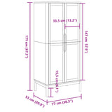 Wardrobe FLORO White 77x53x171 cm Solid Wood Pine