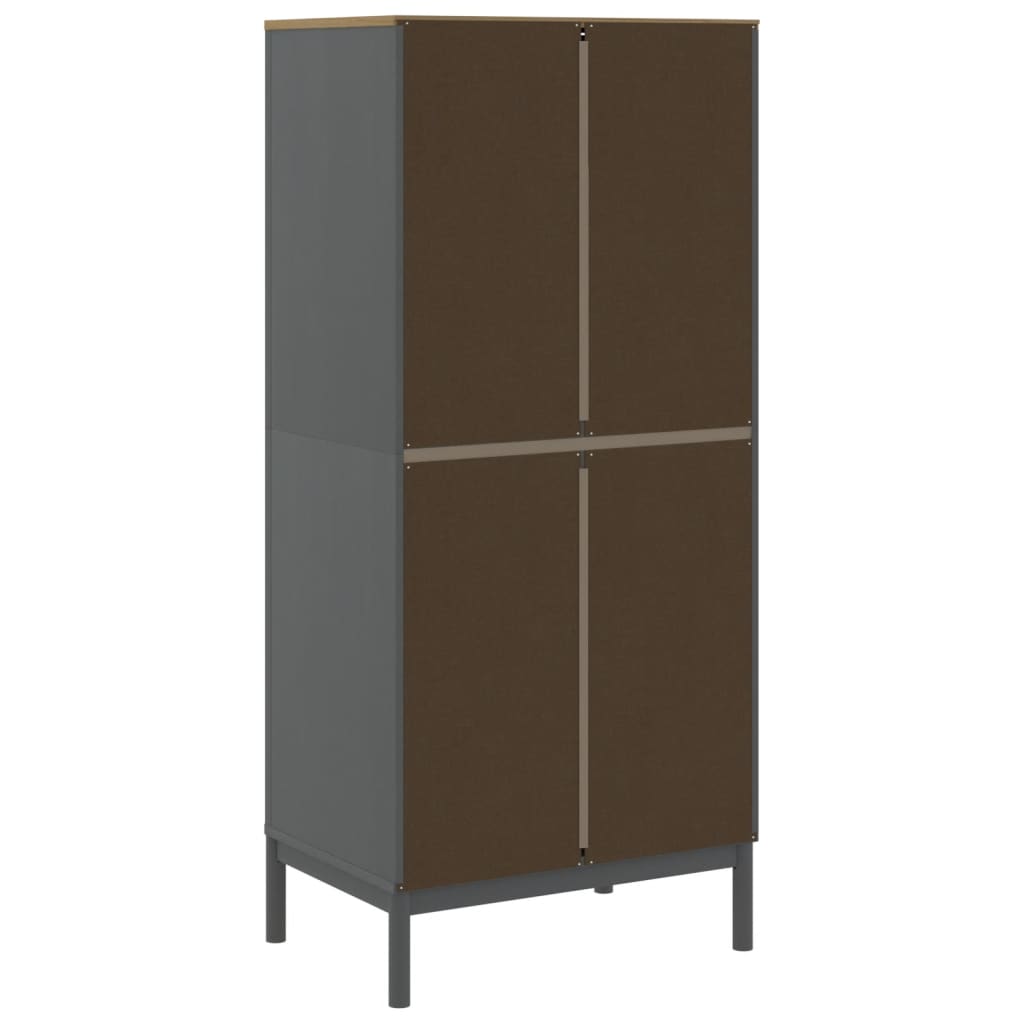 Wardrobe FLORO Grey 77x53x171 cm Solid Wood Pine