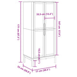 Wardrobe FLORO Grey 77x53x171 cm Solid Wood Pine