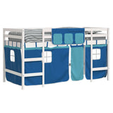 Kids' Loft Bed with Curtains without Mattress Blue 90x200cm