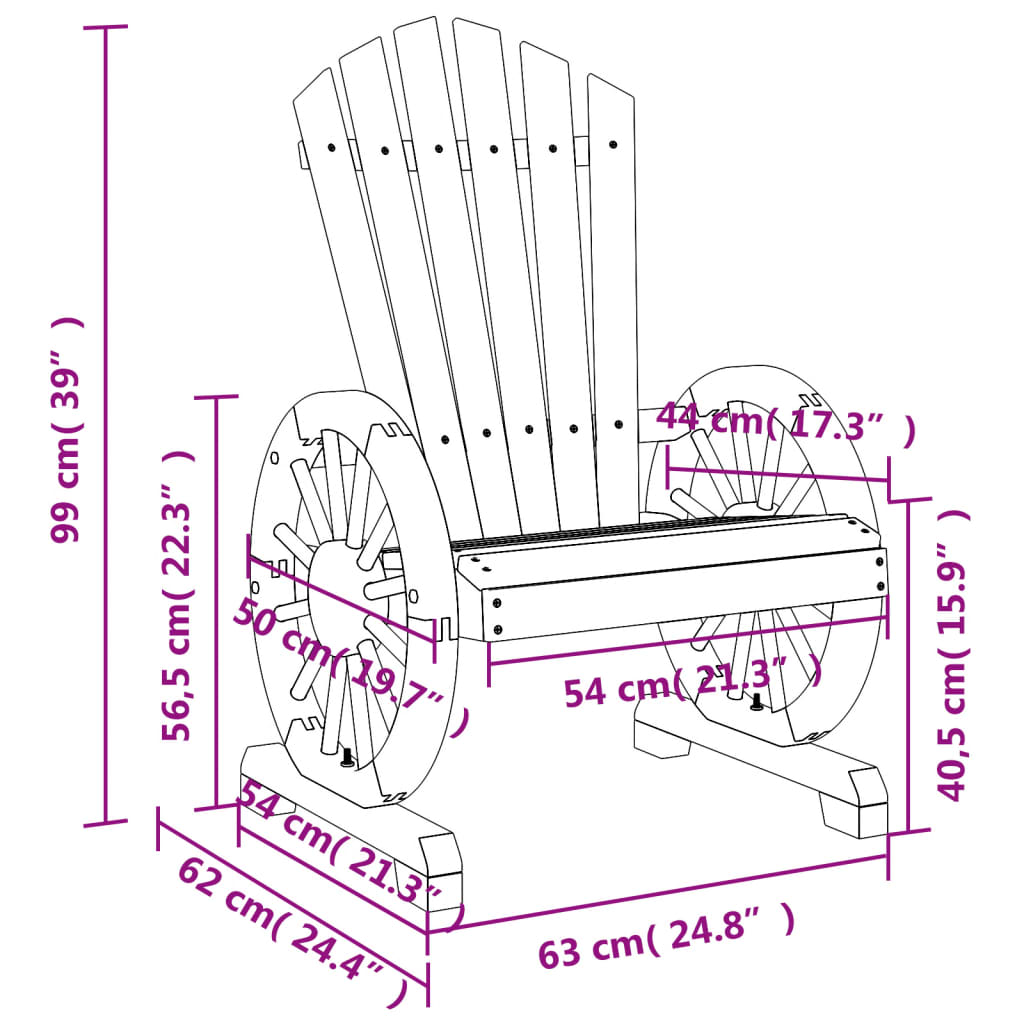 Garden Adirondack Chairs 2 pcs Solid Wood Fir