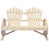 Garden Adirondack Chair 2-Seater Solid Wood Fir