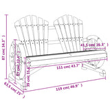 Garden Adirondack Chair 2-Seater Solid Wood Fir