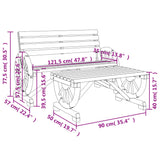 2 Piece Garden Lounge Set Solid Wood Fir