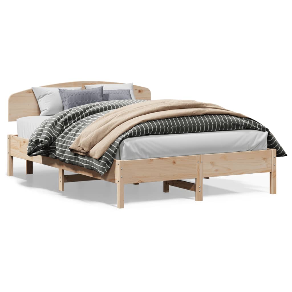 Bed Frame without Mattress 140x200 cm Solid Wood Pine