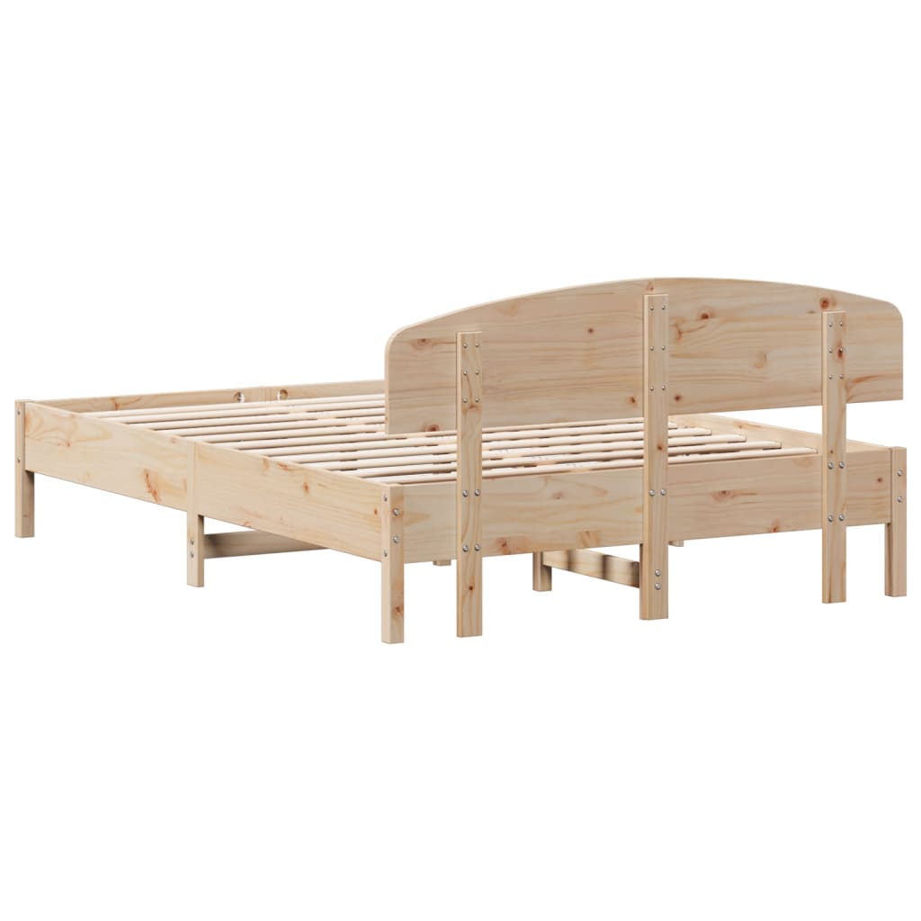 Bed Frame without Mattress 140x200 cm Solid Wood Pine