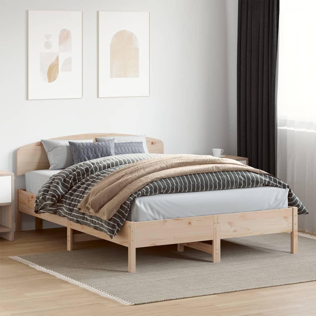 Bed Frame without Mattress 140x200 cm Solid Wood Pine