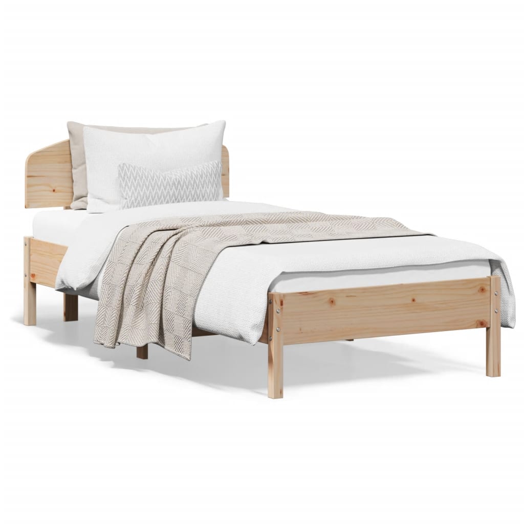 Bed Frame without Mattress 90x200 cm Solid Wood Pine