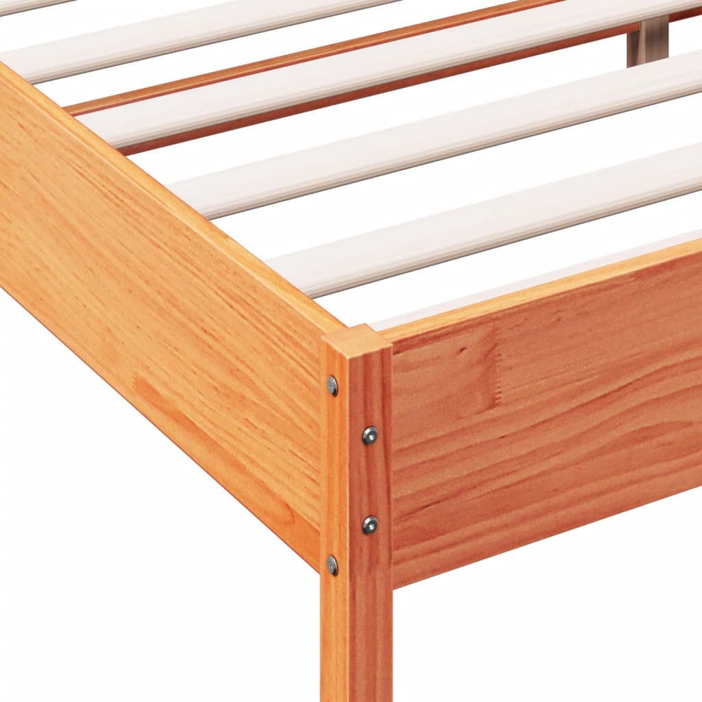 Bed Frame without Mattress Wax Brown 140x190 cm Solid Wood Pine