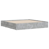 Bed Frame with Drawers without Mattress Concrete Grey 200x200 cm