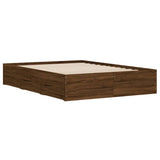 Bed Frame with Drawers without Mattress Brown Oak 120x190 cm Small Double